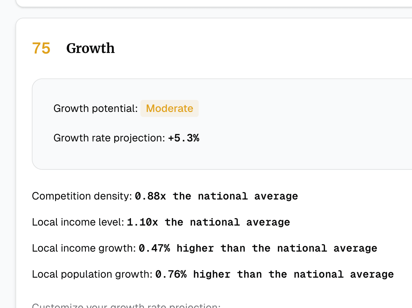 Market research data including competitor analysis, industry benchmarks, and demographic information